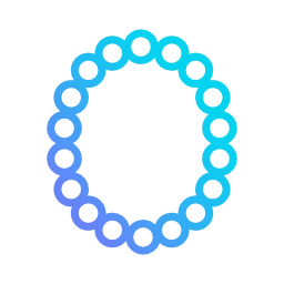 Icon einer Perlen-Kette mit blauem Farbverlauf