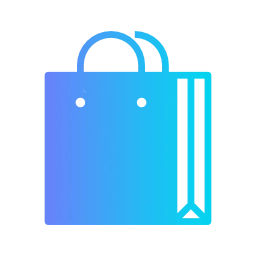 blaue Einkaufstüte, Verkaufs-Icon